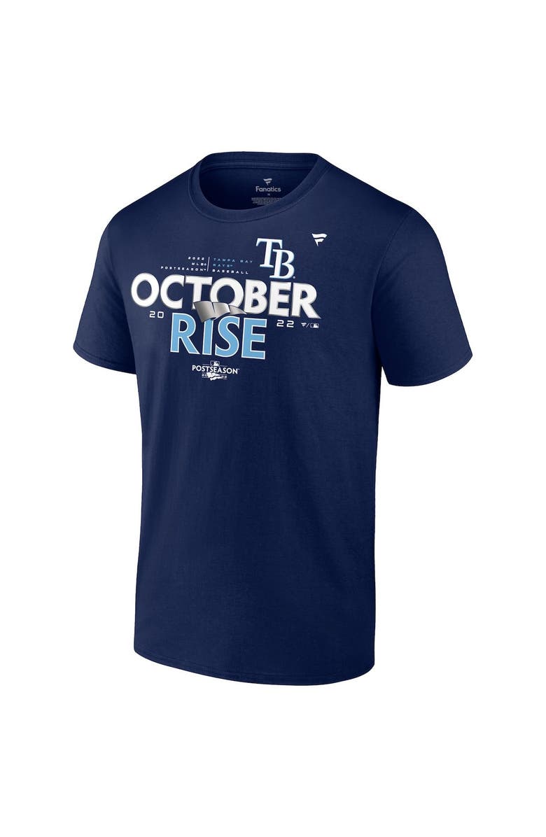 FANATICS Men's Fanatics Branded Navy Tampa Bay Rays 2022 Postseason Locker Room T-Shirt, Alternate, color,