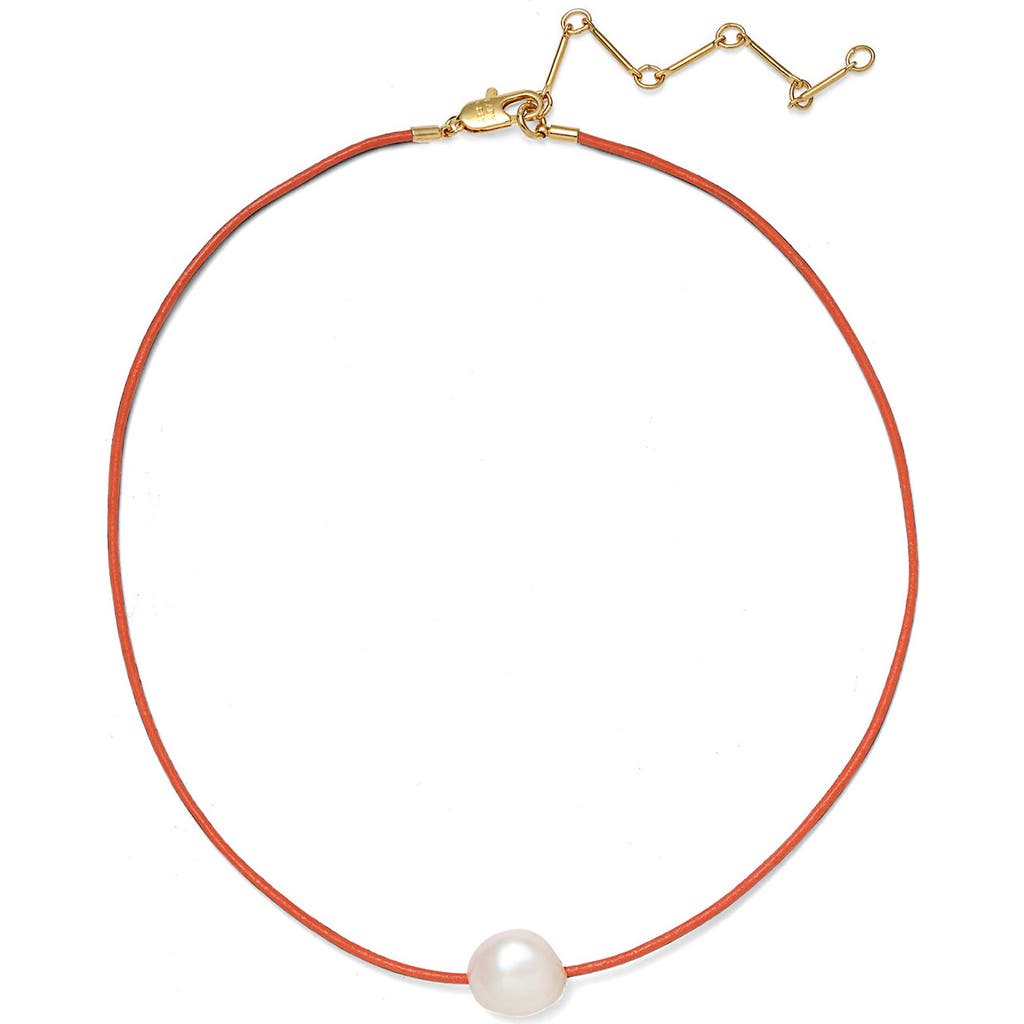 Lady Grey Freshwater Pearl Leather Cord Necklace