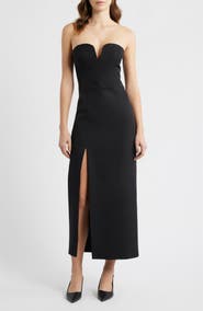 FREEMARKET Sweetheart Neck Strapless Cocktail Dress