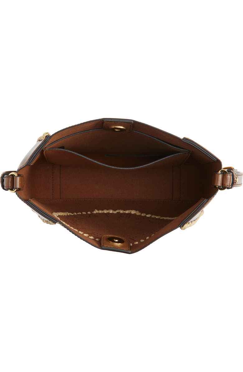 Stella McCartney Raffia Trim Crossbody Bag, Alternate, color, Tan