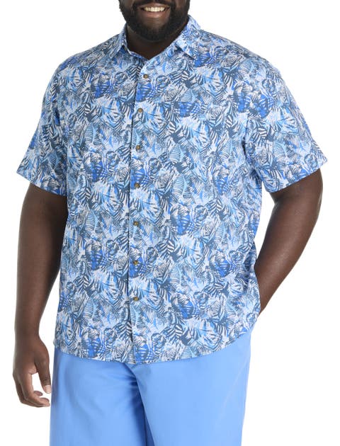 Big & Tall  Seersucker Floral Sport Shirt