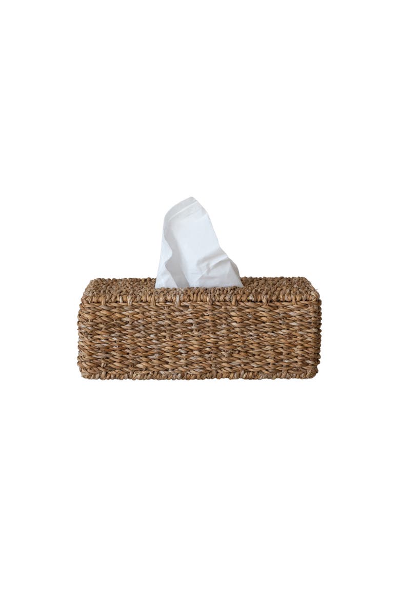 Storied Home Hand-Woven Seagrass Tissue Box Cover, Natural, Main, color, Natural