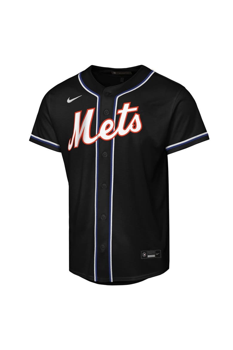 Youth Nike Francisco Lindor Black New York Mets Fashion Replica Player Jersey, Alternate, color, Black