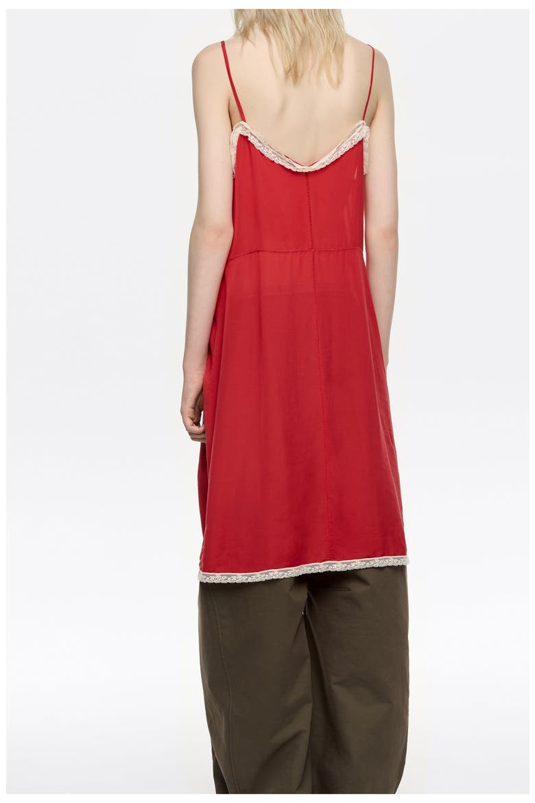 Dress With Contrast Lace Straps, Alternate, color, RED
