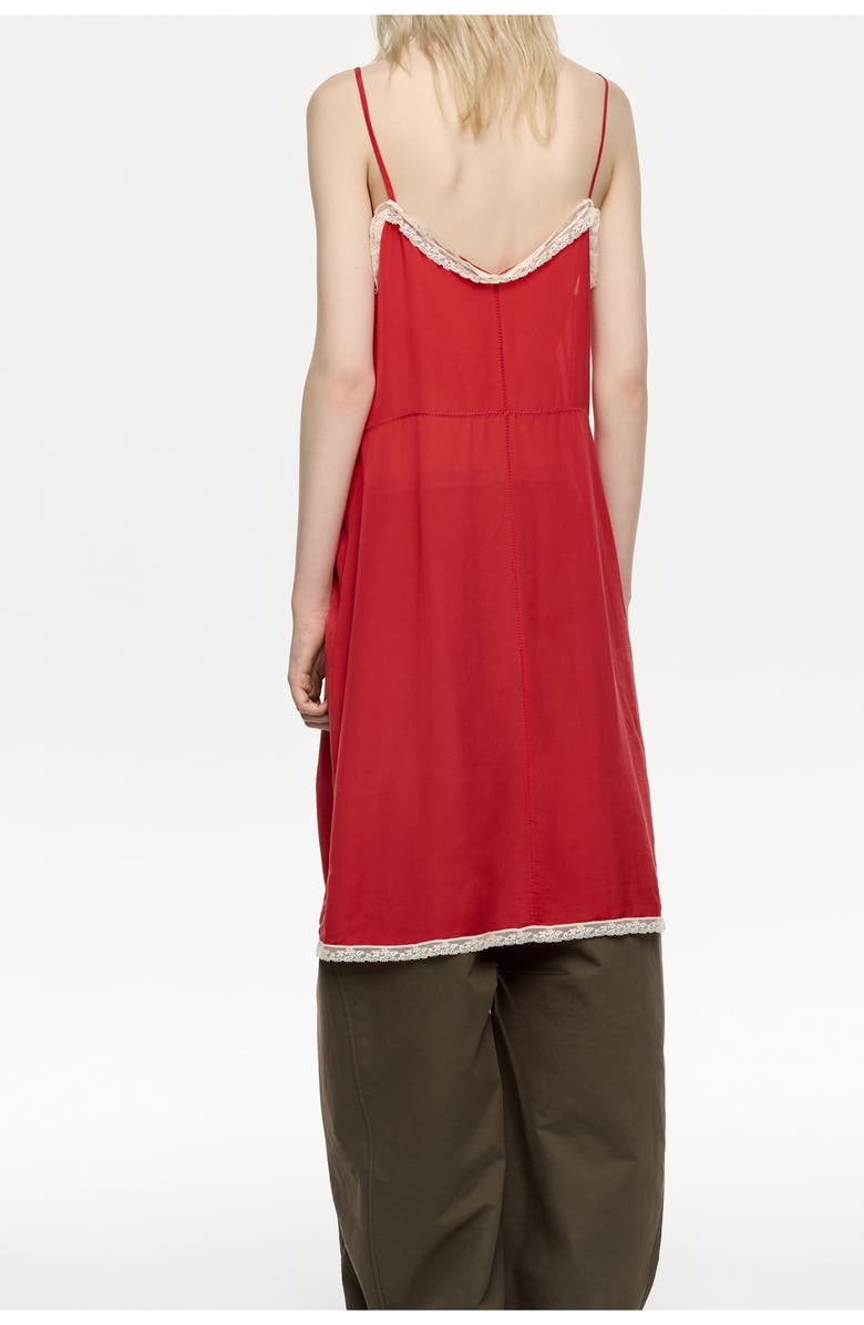 Bimba y Lola Dress With Contrast Lace Straps, Alternate, color, Red