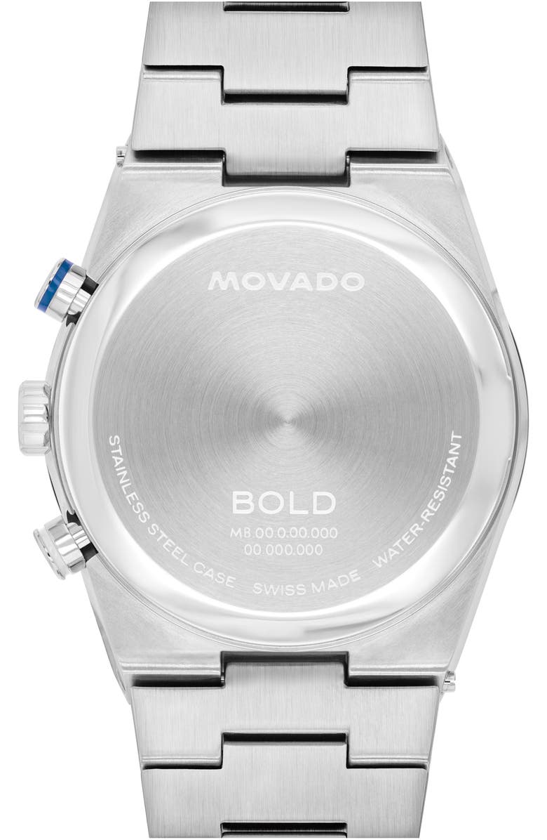 Movado Bold Quest Bracelet Chronograph Watch, 42mm, Alternate, color, Blue