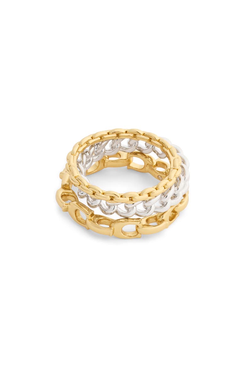 Set of 3 Stack Rings, Alternate, color, TWO TONE
