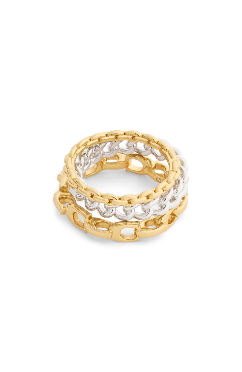 COACH Set of 3 Stack Rings, Alternate, color, Two Tone
