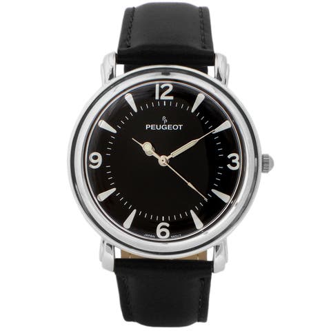 Retro Design Domed Crystal Leather Strap Watch - 38MM