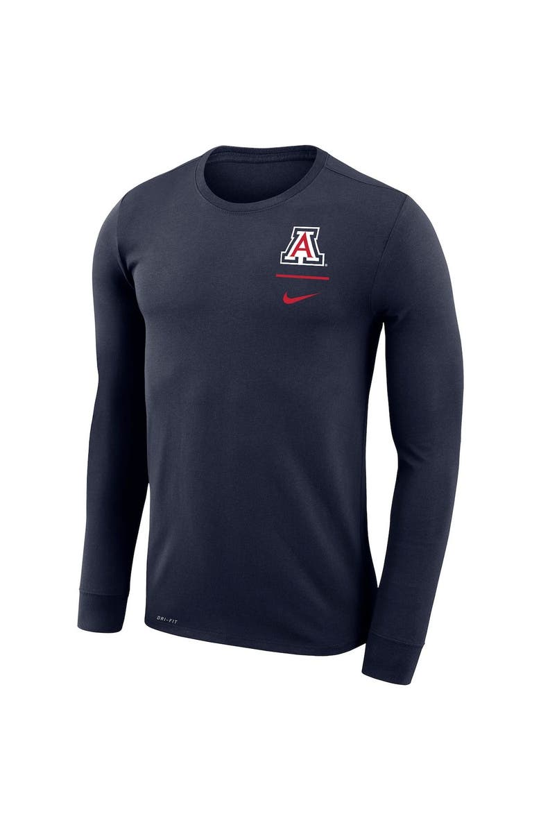 Nike Men's Nike Navy Arizona Wildcats Logo Stack Legend Performance Long Sleeve T-Shirt, Alternate, color, Navy