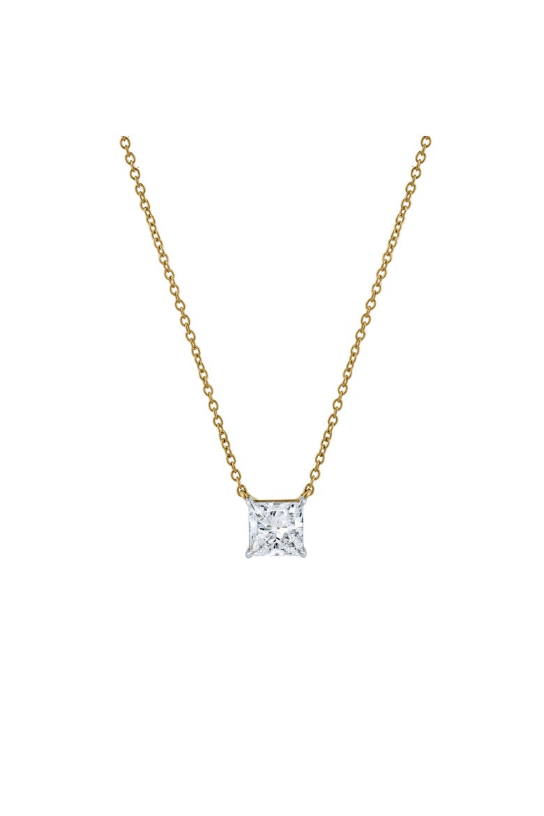 Princess Charm 14K Gold Lab Grown Diamond Necklace - 0.75 ct, Main, color, 14K Yellow Gold