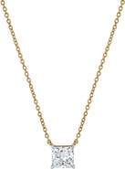 LuvMyJewelry Princess Charm 14K Gold Lab Grown Diamond Necklace - 0.75 ct