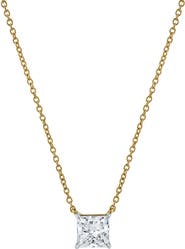 LuvMyJewelry Princess Charm 14K Gold Lab Grown Diamond Necklace - 0.75 ct