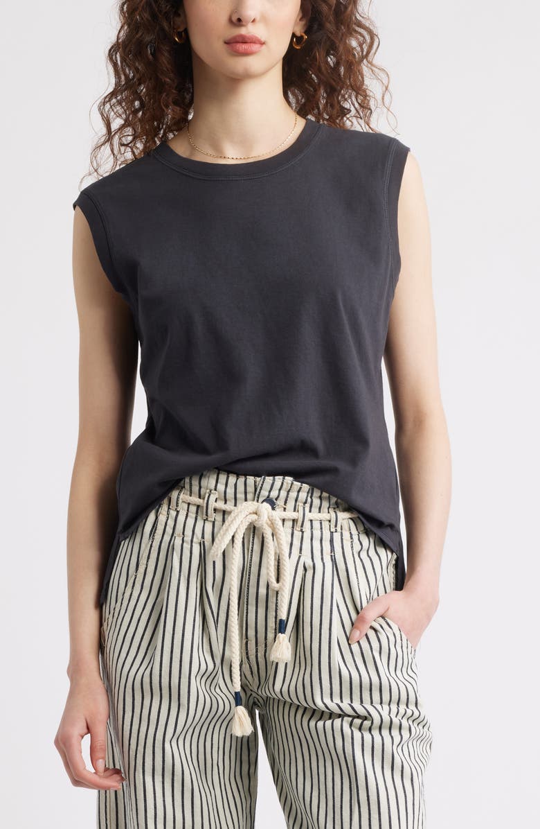 Treasure & Bond Pleat Back Cotton Muscle Tank, Main, color,