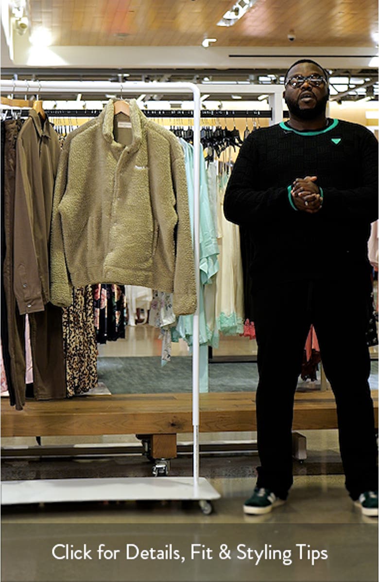 Wordmark Faux Shearling Work Jacket, sales video thumbnail