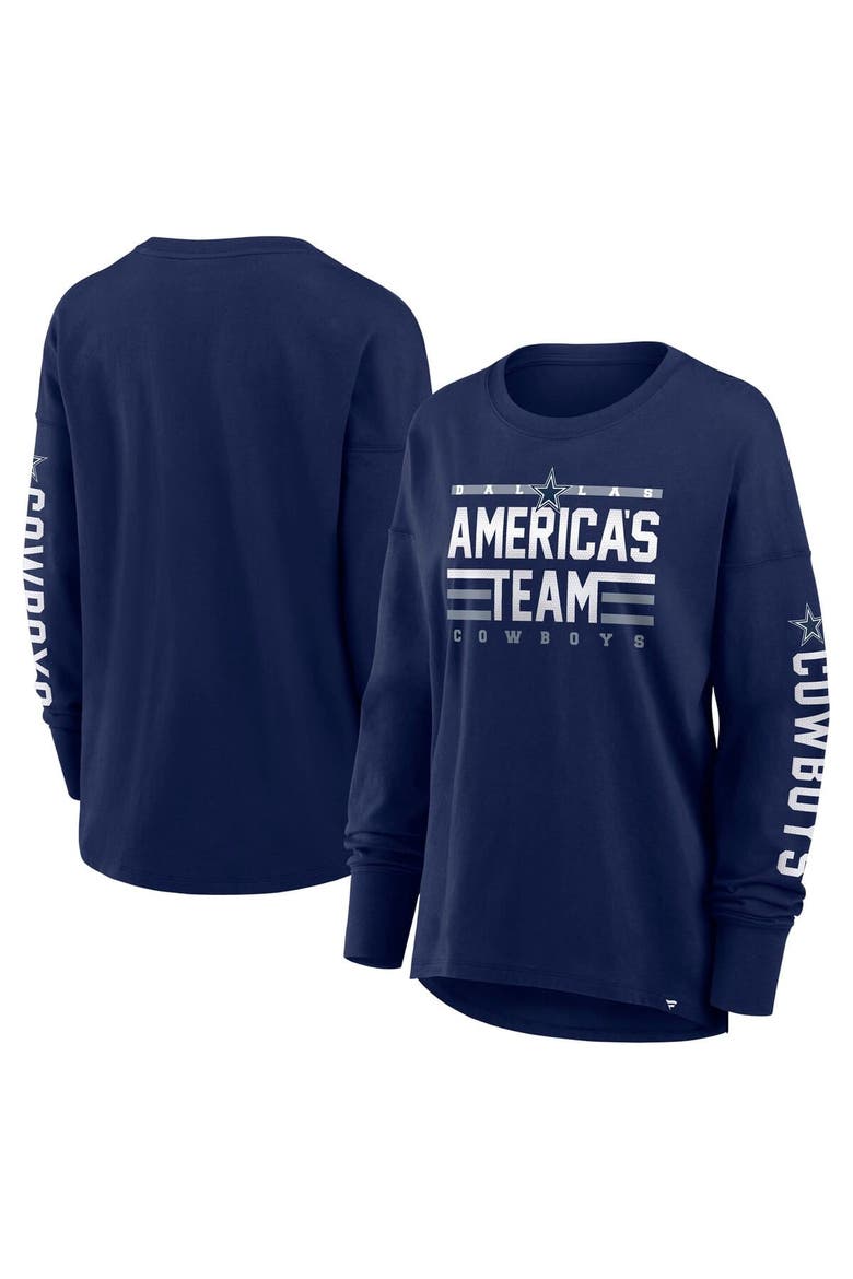 Women's Fanatics Navy Dallas Cowboys Hometown Legacy Long Sleeve T-Shirt, Main, color, Navy