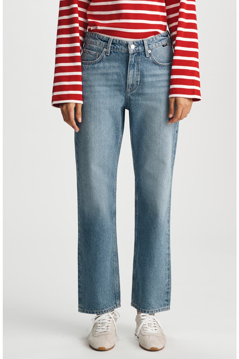 Soho High Waist Relaxed Straight Leg Jeans, Main, color, LIGHT USED CLASSIC DENIM