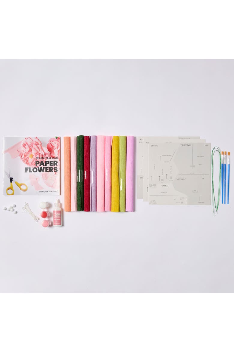 Create Your Own Paper Flowers, DIY Adult Craft Kit, Alternate, color, Multicolored
