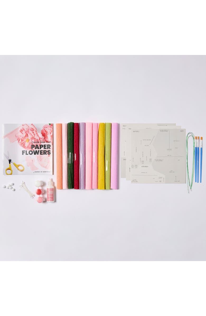 Journey of Something Create Your Own Paper Flowers, DIY Adult Craft Kit, Alternate, color, Multicolored