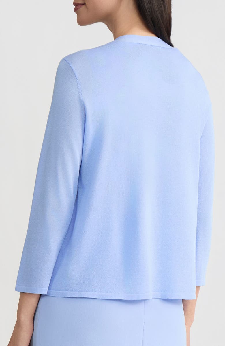 KASPER Self Edge Open Front Cardigan, Alternate, color, Paris Bleu