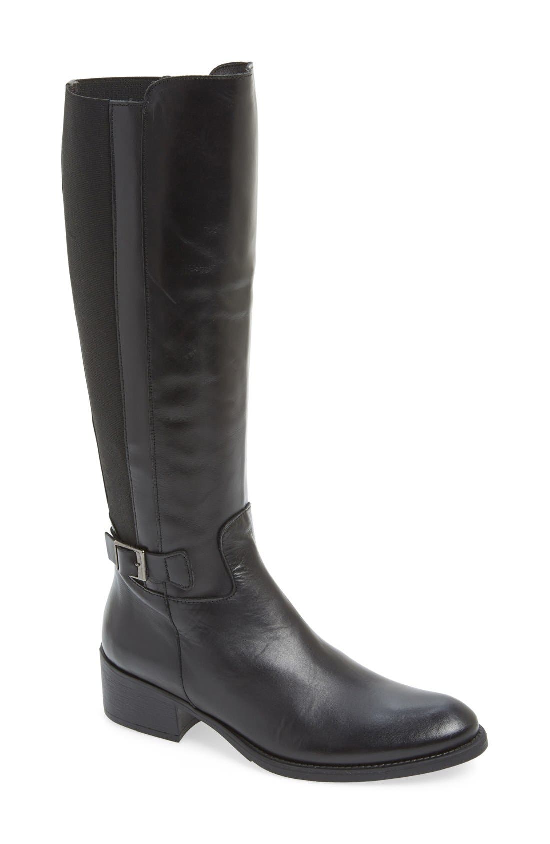 Toni Pons 'Tacoma' Tall Elastic Back Boot, Main, color, Black Leather