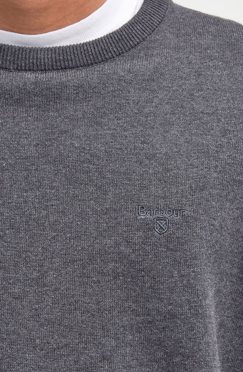 Barbour Pima Cotton Crewneck Sweater, Alternate, color, Charcoal