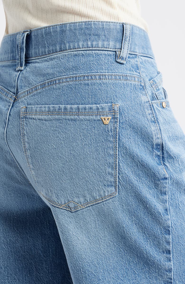 Wit & Wisdom High Waist Relaxed Denim Shorts, Alternate, color, Light Blue