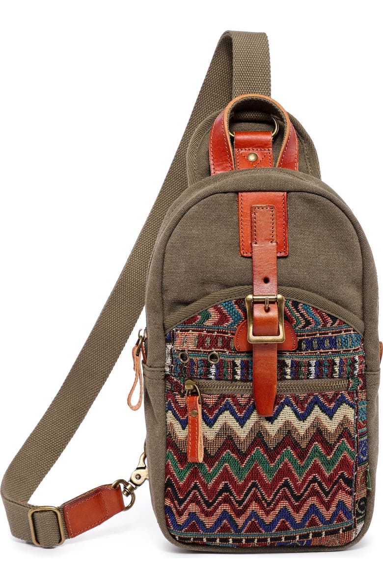 THE SAME DIRECTION Four Season Sling Bag, Main, color, Olive