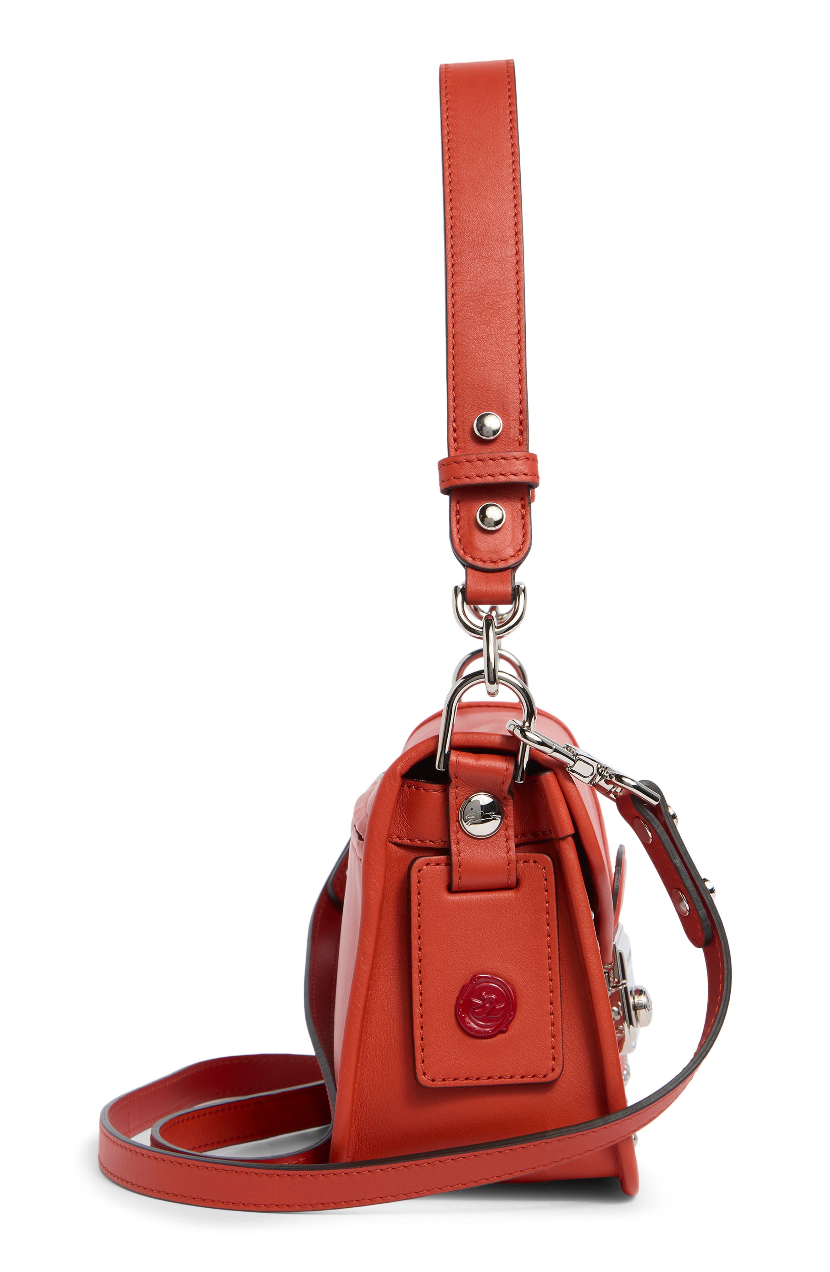 Longchamp Mademoiselle Studded Crossbody Bag, Alternate, color, Poppy