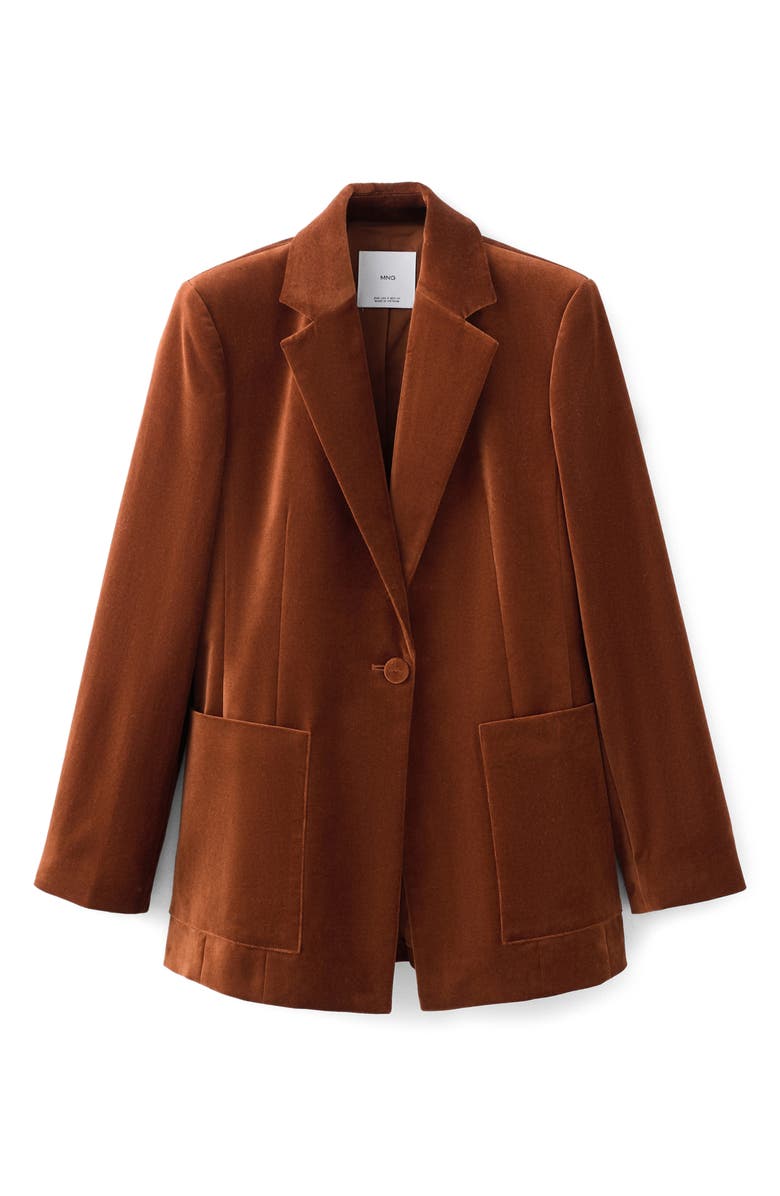 MANGO Velvet Blazer, Alternate, color, Burnt Orange