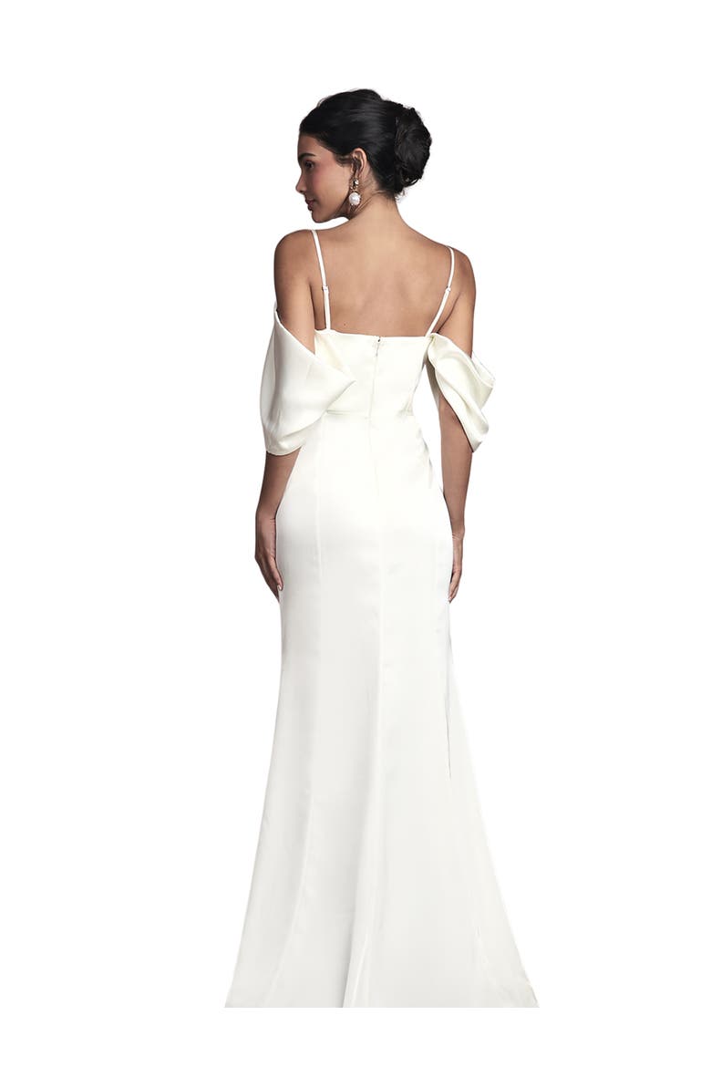 Cowl Neck Satin Maxi Dress, Alternate, color, Oyster