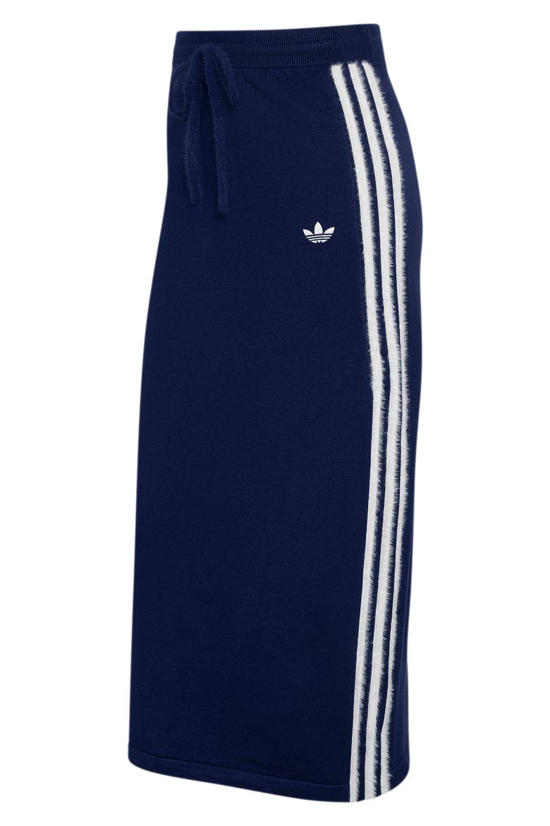 Three-Stripe Knit Midi Skirt, Alternate, color, DARK BLUE/ WHITE