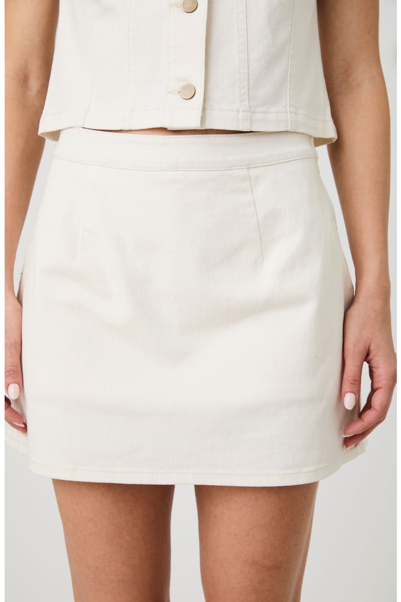 Denim Miniskirt, Alternate, color, ECRU