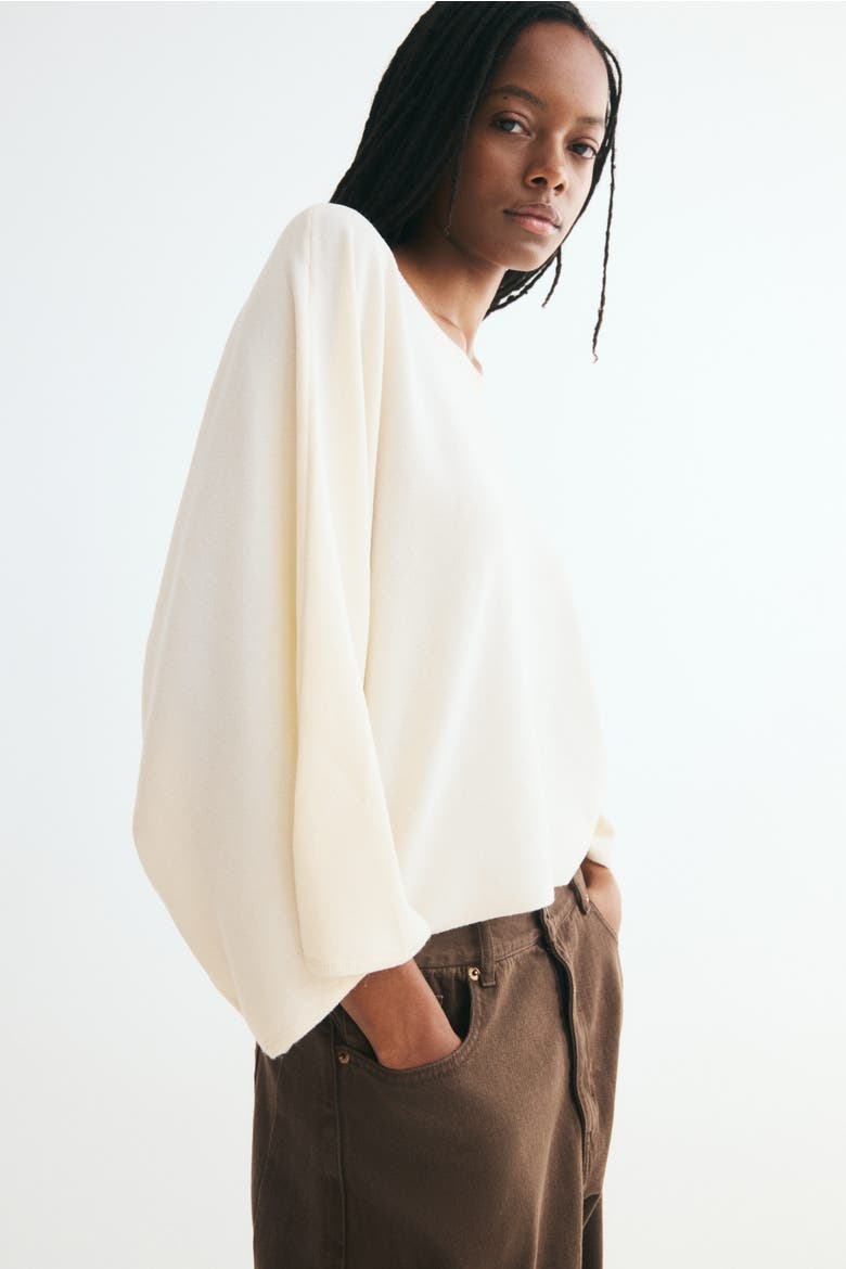 Knit Cape Top, Alternate, color, Cream