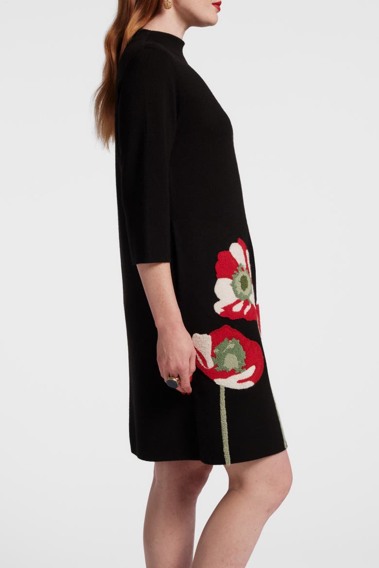 Annie Dress w/Embroidered Flowers
Paradise Poppy Wool Blend, Alternate, color, Black/Red/Multi