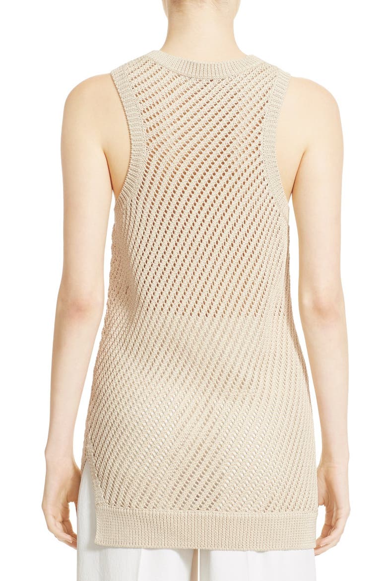 Diagonal Mesh Cotton Tunic Tank, Alternate, color, LARACHE