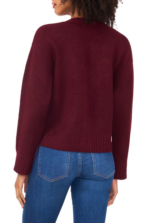 Parker V-neck Crop Cardigan In Burgundy