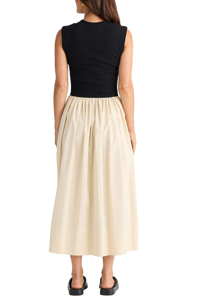 Daphne Sleeveless Dress, Alternate, color, ECRU/ BLACK