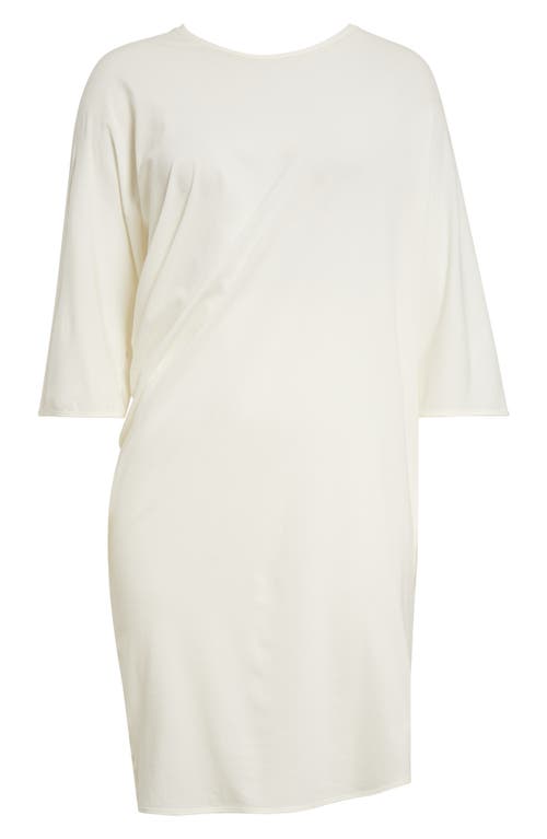 FFORME FFORME MARGIA FITTED DRAPED STRETCH SILK T-SHIRT