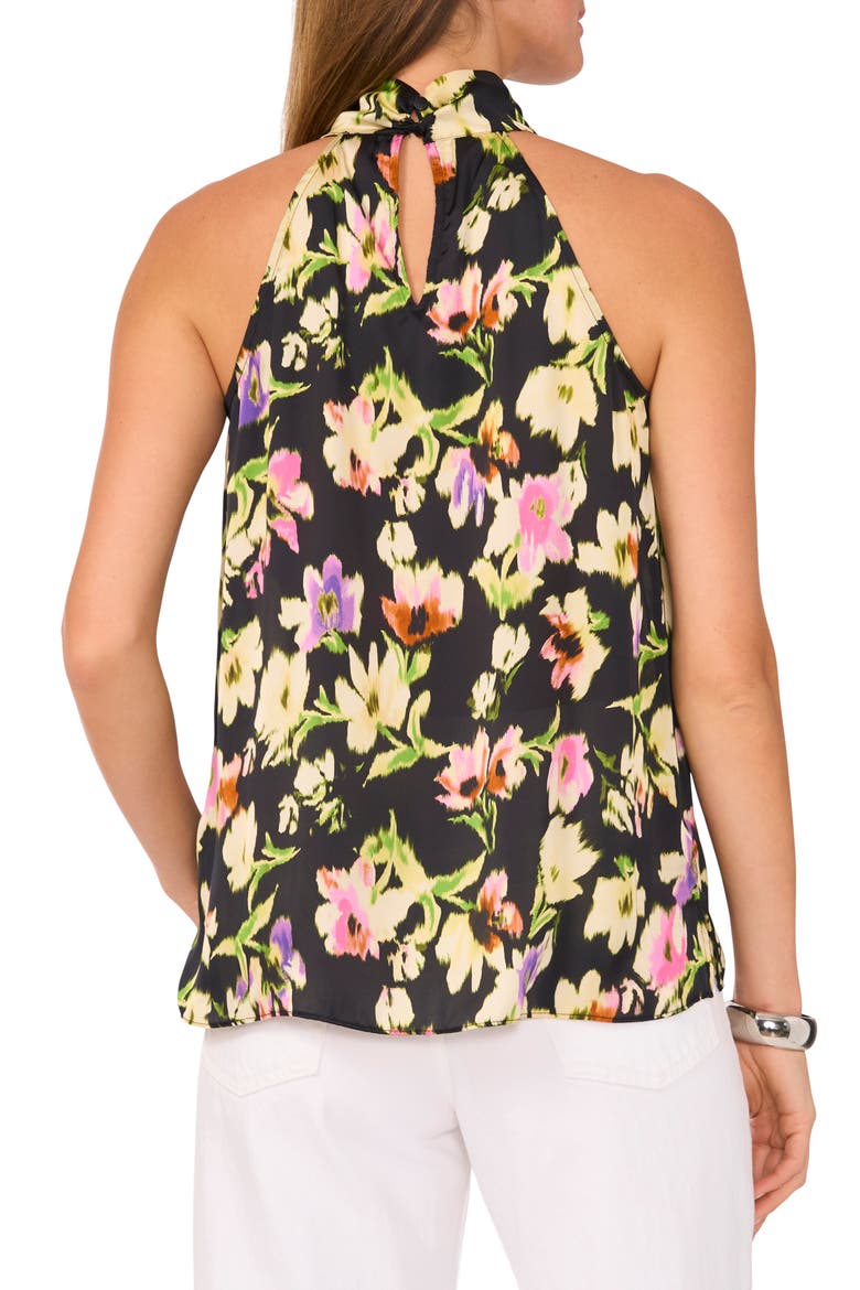 Floral Sleeveless Top, Alternate, color, RICH BLACK
