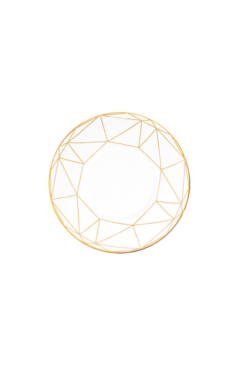 Prouna Gem Cut Gold Bread & Butter Plate, Main, color, White