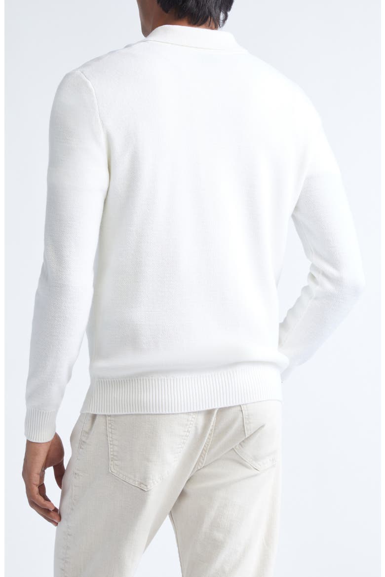 Virgin Wool Half Zip Polo Sweater, Alternate, color, 00 IVORY