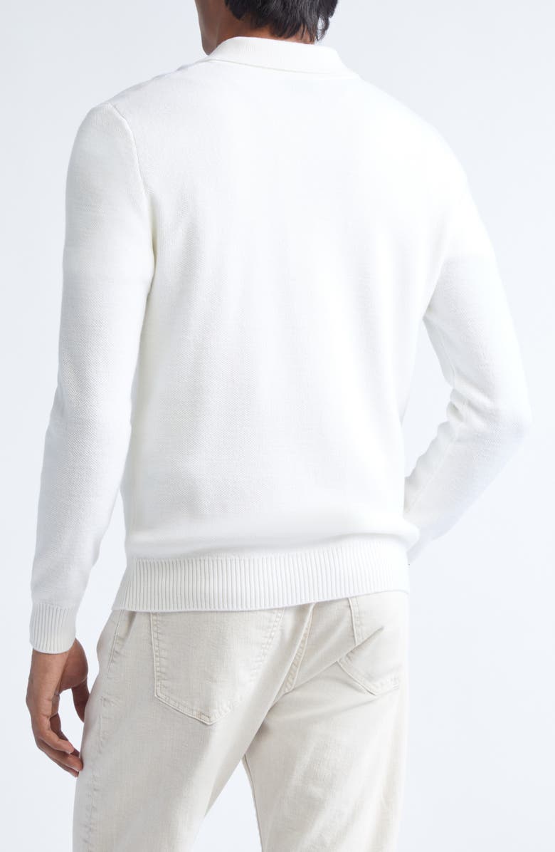 Eleventy Virgin Wool Half Zip Polo Sweater, Alternate, color, 00 Ivory