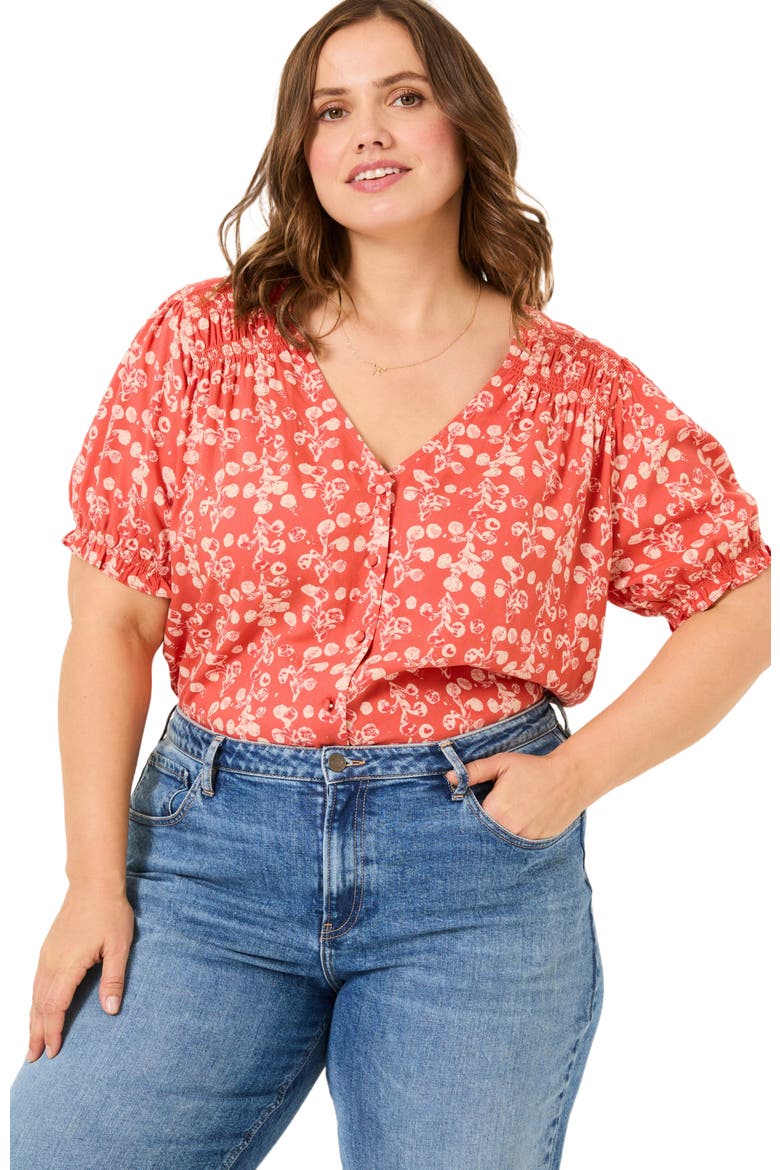 Plus Size Jade Blouse, Main, color, Burnt Orange