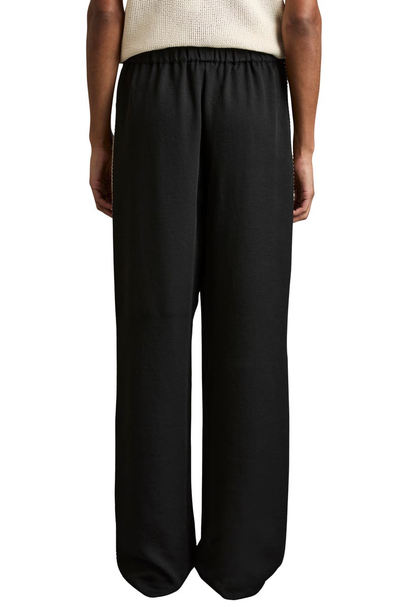 Reiss Inaya Drawstring Straight Leg Pants, Alternate, color, Black