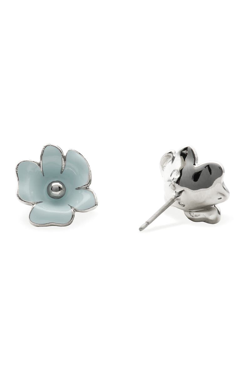 Kate Spade New York flower stud earrings, Alternate, color, Blue/ Silver