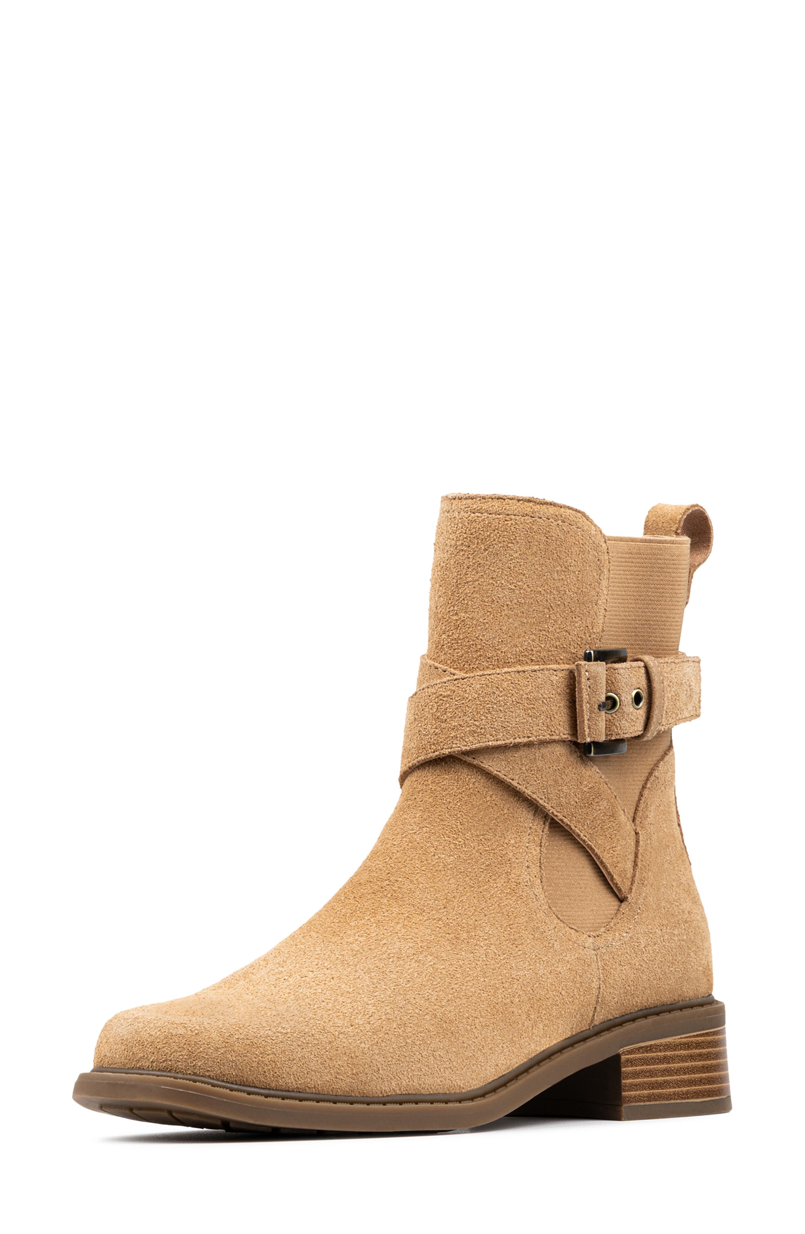 Donald Pliner Buckle Bootie, Alternate, color, Camel