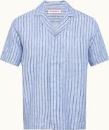 Orlebar Brown Maitan Lino Relaxed Fit Linen Stripe Shirt