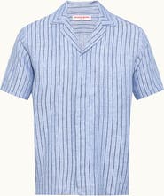 Orlebar Brown Maitan Lino Relaxed Fit Linen Stripe Shirt