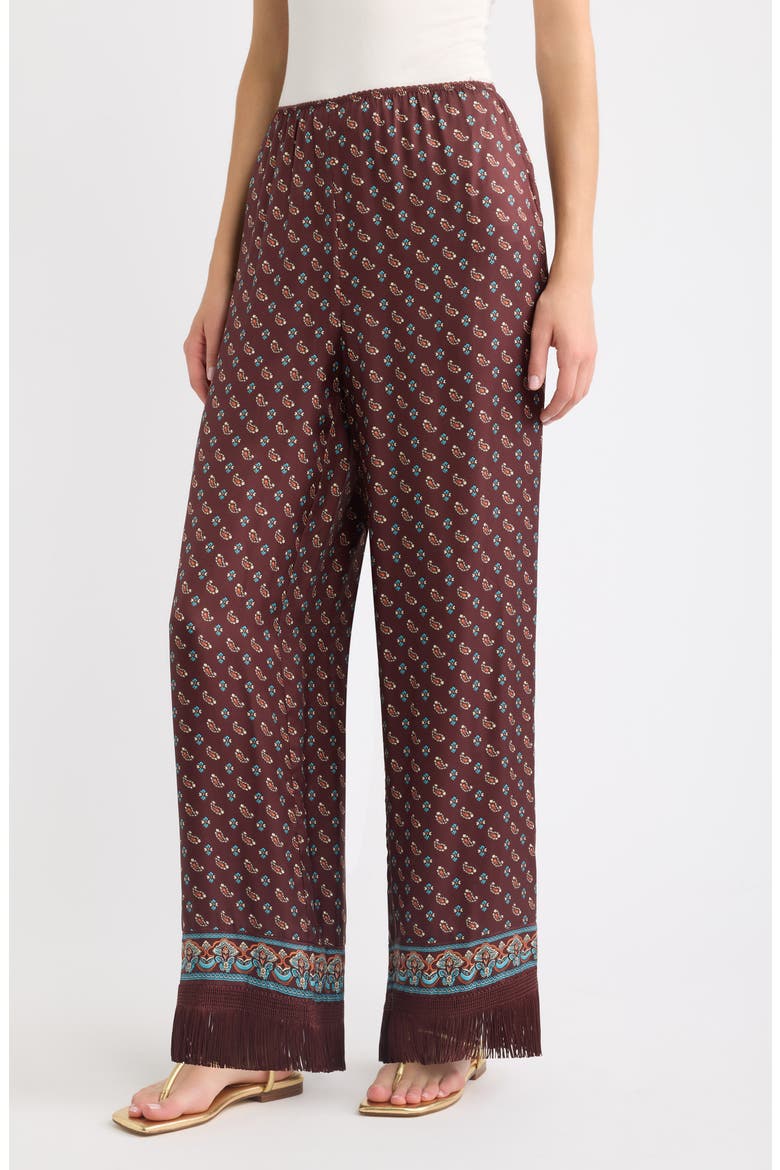 Lavon Fringe Wide Leg Silk Blend Pants, Main, color, DEAUVILLE PAISLEY